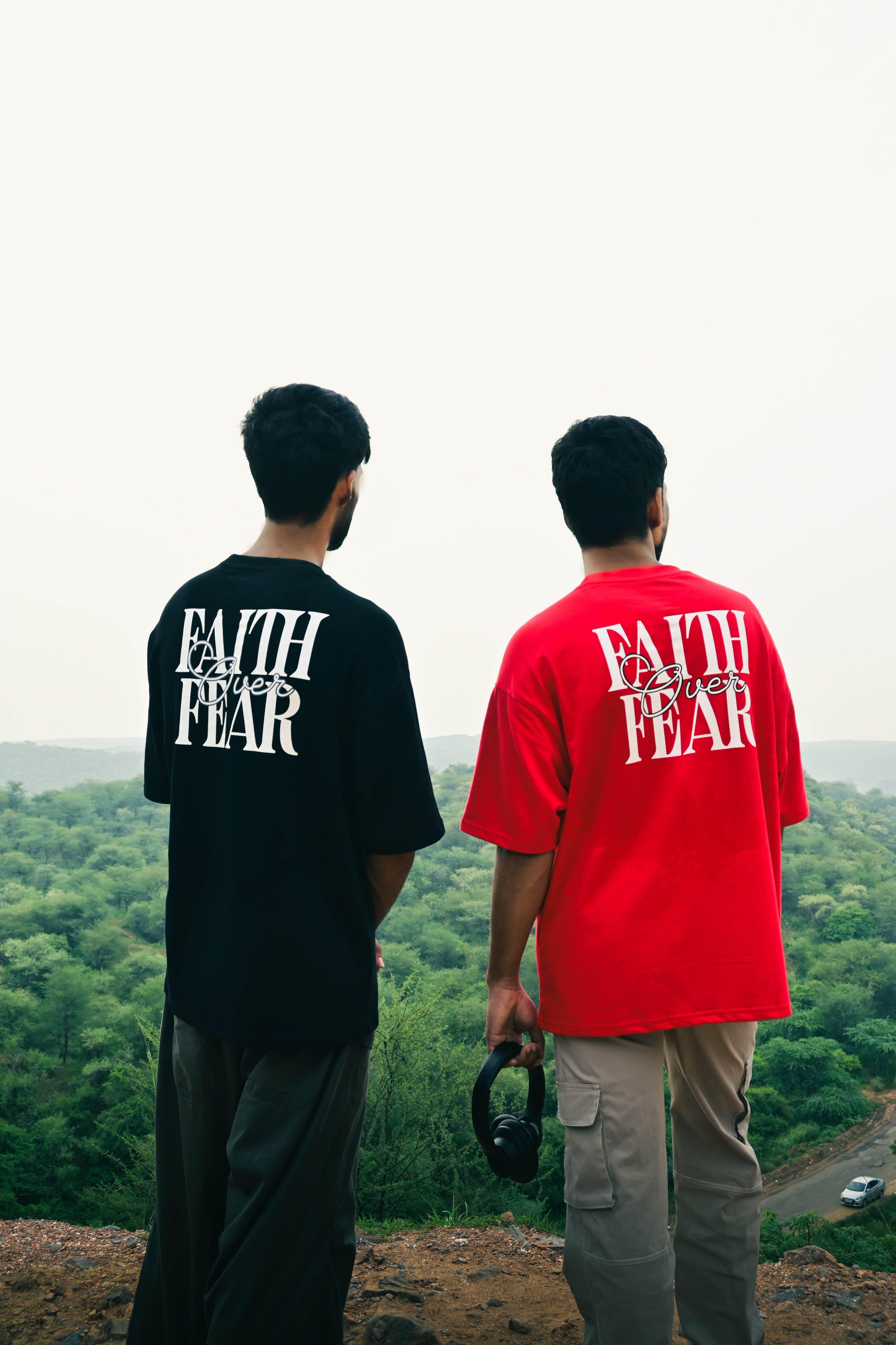FAITH OVER FEAR OVERSIZED TEE(RED)