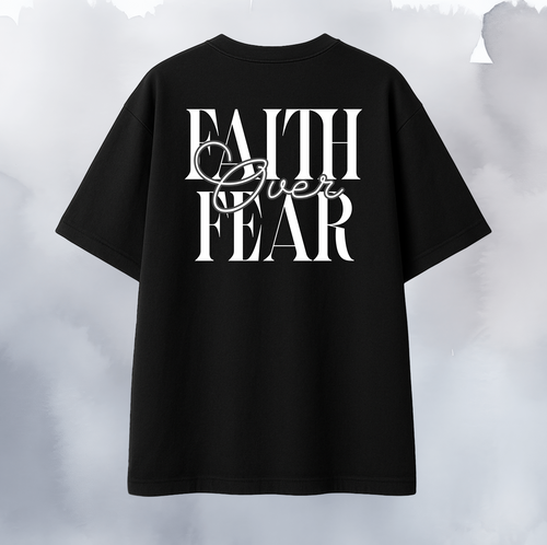 FAITH OVER FEAR OVERSIZED TEE(BLACK)