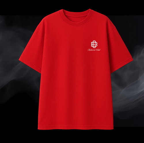 FAITH OVER FEAR OVERSIZED TEE(RED)